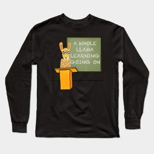 A Whole Llama Learning Going On Back To School Teacher Llama Long Sleeve T-Shirt